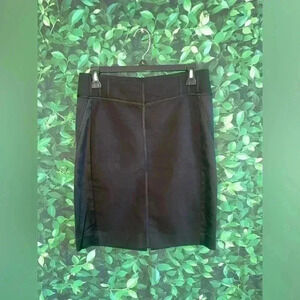 Cache Black satin and knit pencil skirt